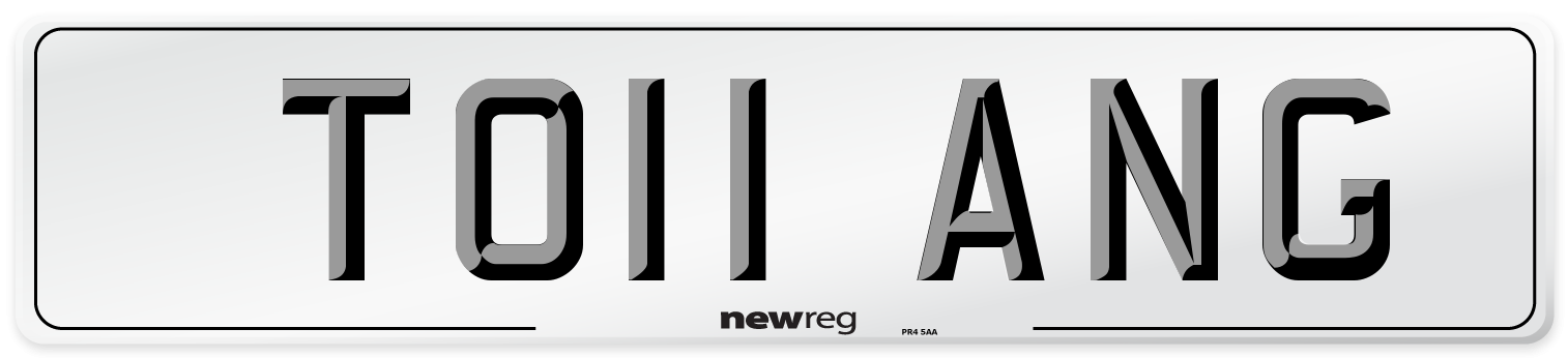 TO11 ANG Number Plate from New Reg